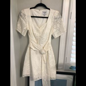 White lace mini dress